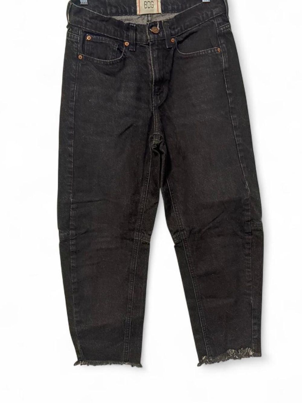 BDG Urban Outfitters black barrel jeans with raw hem size 27